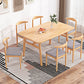 Mesa de comedor rectangular de madera de estilo nórdico con patas de metal