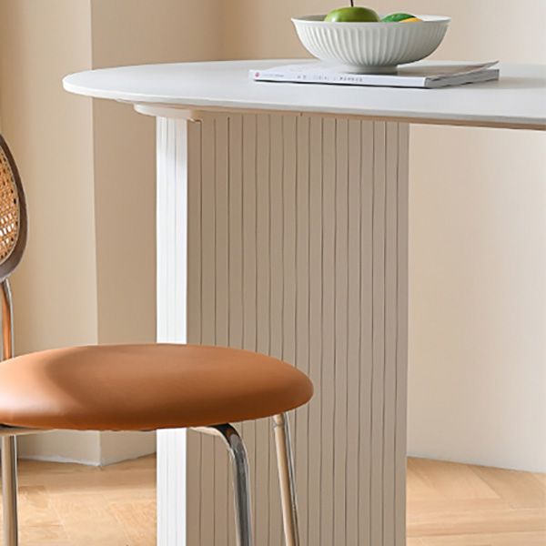 Tavolo da pranzo moderno in pietra Tavolo con doppio piedistallo per sala da pranzo