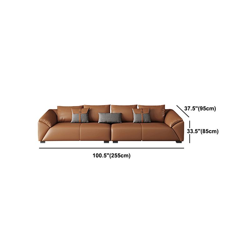 Contemporary Cushions Sloped Arm for Living Room Stationary Sofa