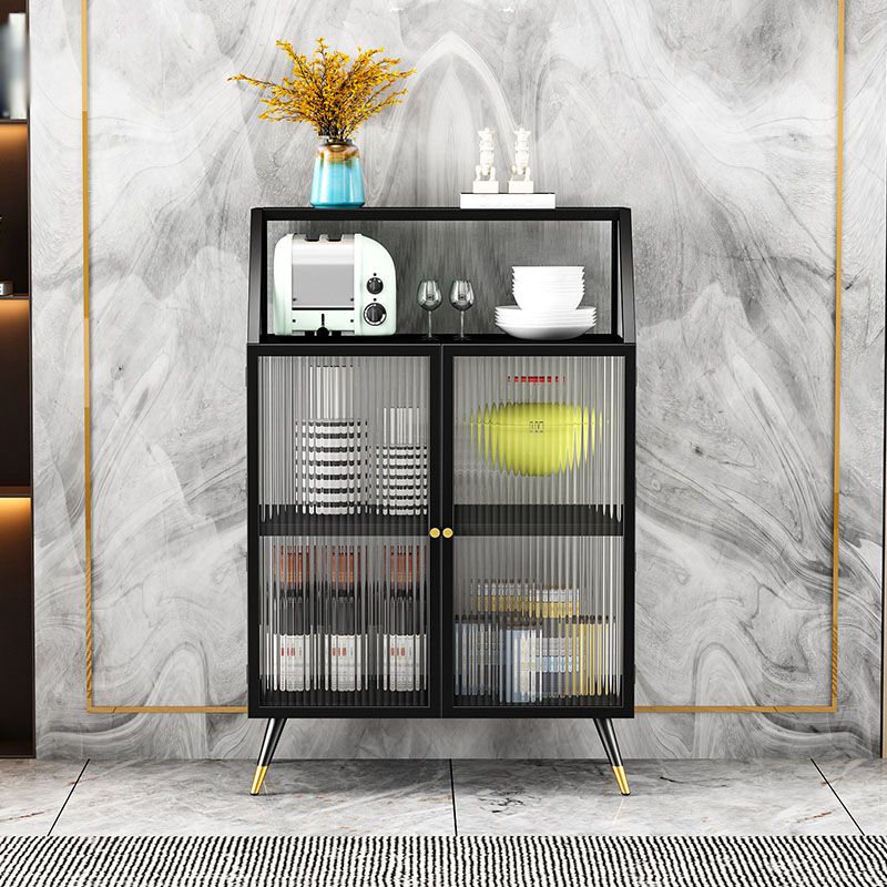 Sideboard moderna in Sideboard da pranzo in vetro bianco e nero con porta per soggiorno