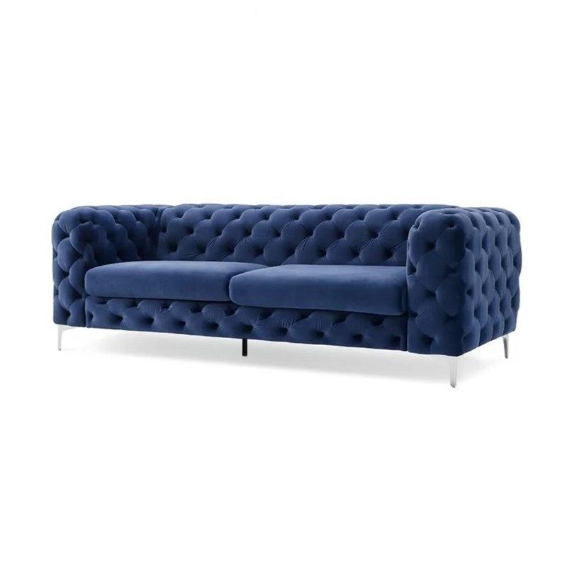Contemporary Tufted Back Sofa with Tuxedo Arm for Livingroom