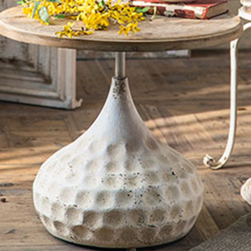 Tavolino in legno in legno di campagna francese tavolo da base di ferro in difficoltà