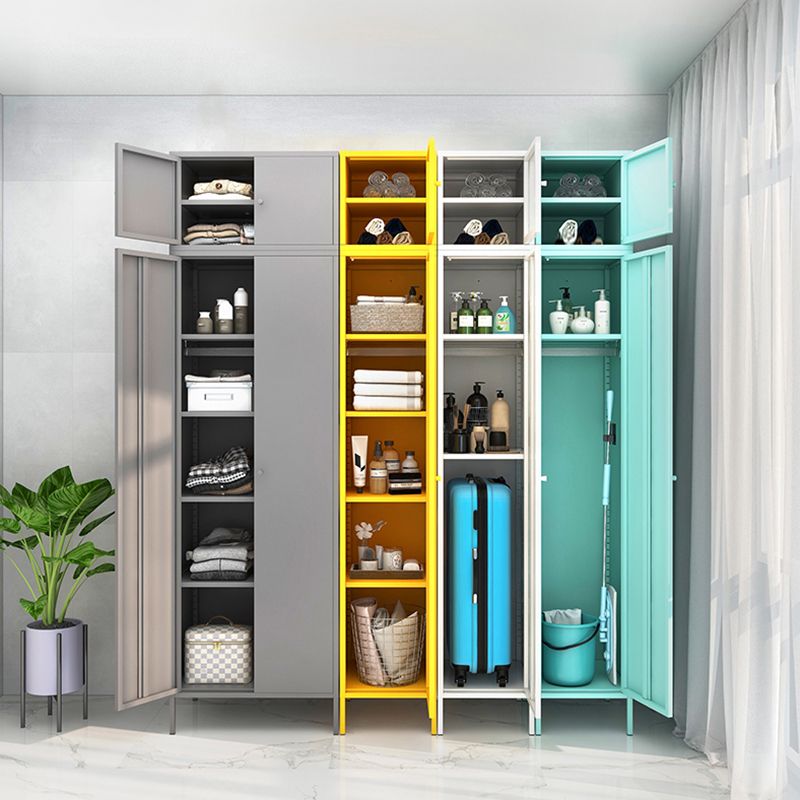 Steel Storage Cabinet Contemporary Non-Hanging Armoire for Home