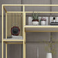 Metal and Wooden Bookshelf Vertical Open Etagere Bookcase with 5 Shelves