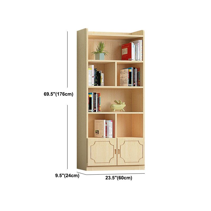 Contemporary Floor Closed Back Book Shelf Wooden Home Shelf Bookcase with Shelves