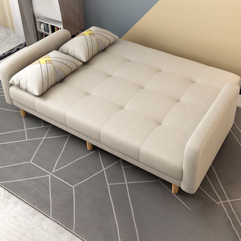 Modern Square Arm Sofa Convertible Wood Legs Biscuit Back Sofa Clearhalo 'Furniture' 'furniture_sofas' 'kitchen' 'kitchen_sofas' 'Living Room Furniture' 'Sofa' 'sofas' 1200x1200_7d7f2bdf-20aa-4366-9c29-0e571ebb1eb1