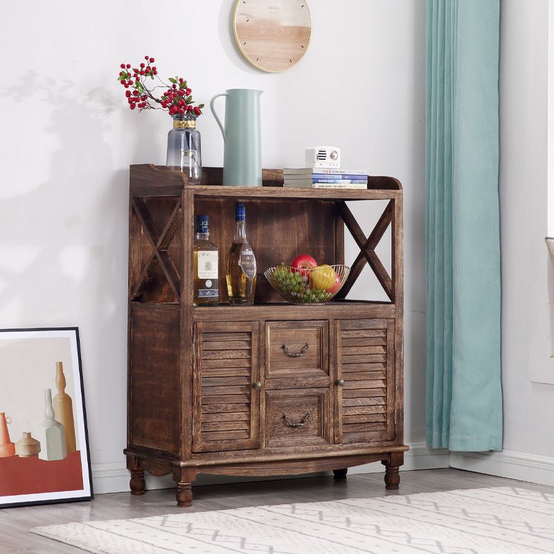 Mid-Century Modern Accent Cabinet with Drawers and Doors in Solid Wood Clearhalo 'Cabinets & Chests' 'cabinets_chests' 'furn' 'furn_cabinets_chests' 'Furniture' 'Living Room Furniture' 1200x1200_7d80506b-1796-4fb7-8bc2-2e268b2089a2