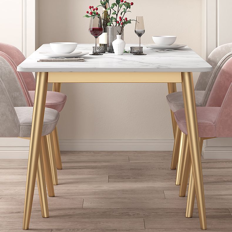 Minimalist Style Rectangular Sintered Stone Dining Set White Standard Dining Set for Kitchen Clearhalo 'Dining Room Sets' 'Dining Tables & Seating' 'dining_room_set' 'furn' 'furn_dining_room_set' 'Furniture' 'furniture_dining_room_set' 'Kitchen & Dining Furniture' 'kitchen&dining_furn' 'kitchen' 1200x1200_7d81f165-50e5-4f7f-b77e-af26ffaae499