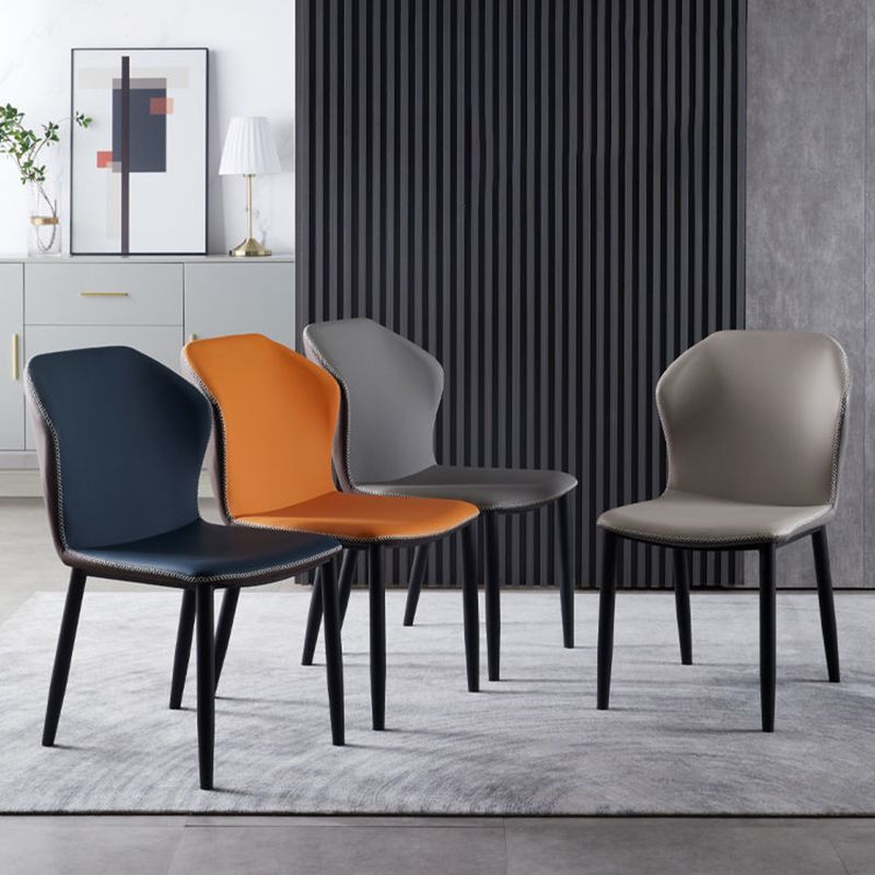 Modern Style Faux Leather Dining Chair Armless Wingback Side Chair for Home Use Clearhalo 'Dining Chairs' 'Dining Tables & Seating' 'dining_chair' 'furn' 'furn_dining_chair' 'Furniture' 'Kitchen & Dining Furniture' 1200x1200_7d843f39-f4bf-41f2-b430-22c3e438548f
