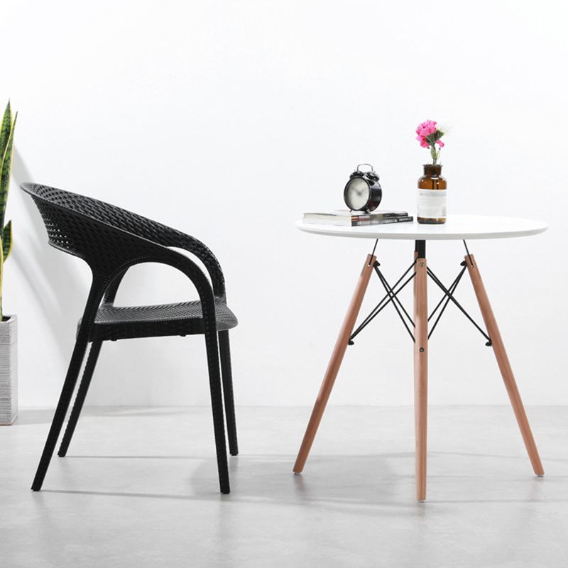 Eigentijdse open rug eetkamerstoel plastic stapelbare eetgelegenheden stoel