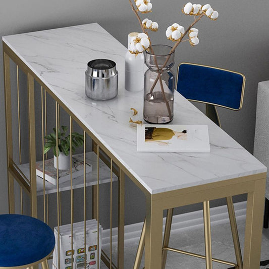 Nordic Glam Rectangle Sintered Stone Table Dining Bar Counter Table for Home Clearhalo 'Bar Furniture' 'Bar Tables' 'bar_tables' 'furn' 'furn_bar_tables' 'Furniture' 'furniture_bar_tables' 'Kitchen & Dining Furniture' 1200x1200_7d84b2a8-3ae3-4c93-9694-da016b9550e8