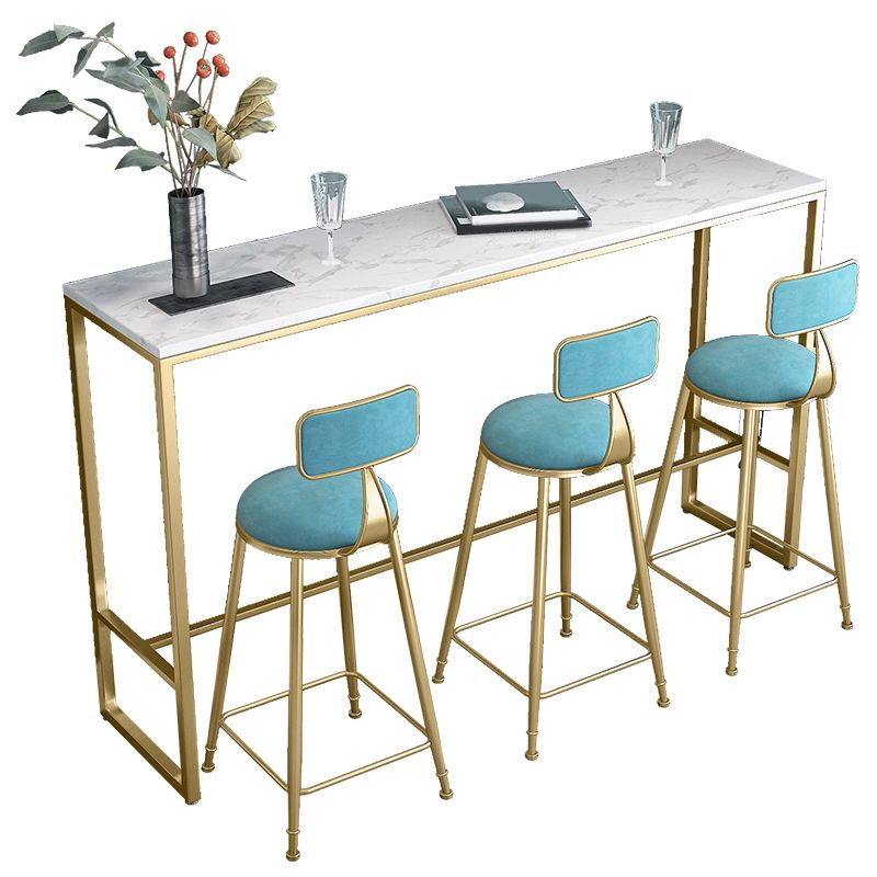 Glam Rectangle Bar Table Set 1/2/4 Pieces Faux Marble Pub Set for Dining Room Clearhalo 'Bar Furniture' 'furn' 'furn_home_bar_bar_sets' 'Furniture' 'Home Bars & Bar Sets' 'home_bar_bar_sets' 'Kitchen & Dining Furniture' 1200x1200_7d88975f-4de5-43ed-946c-bb5ef8684652