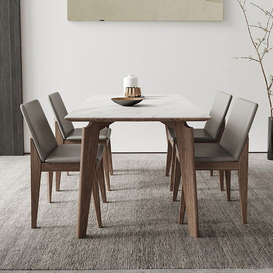 Mid-Century Rectangle Shape Table Sintered Stone Dining Table for Kitchen