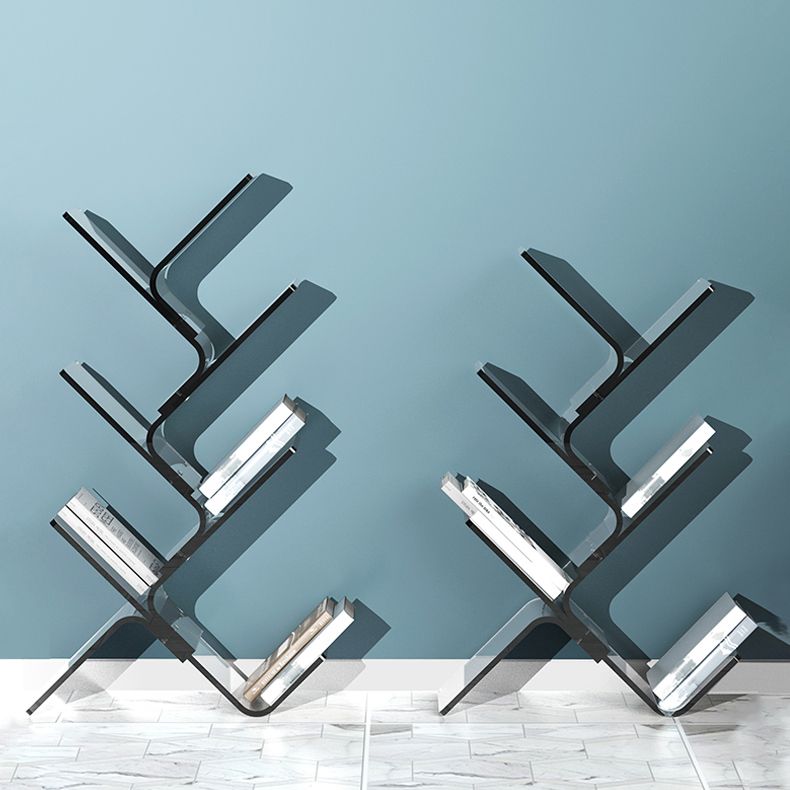 Modern Open Back Standard Bookshelf Acrylic Bookcase with Shelves for Study Room Clearhalo 'Bookcases' 'furn' 'furn_bookcases' 'Furniture' 'Office Furniture' 1200x1200_7d8af4c8-d833-4ac2-b92b-550533592378