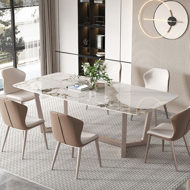 Luxury Sintered Stone Top Dining Set Rectangle 1/4/5/7 Pieces Dining Table Set Clearhalo 'Dining Room Sets' 'Dining Tables & Seating' 'dining_room_set' 'furn' 'furn_dining_room_set' 'Furniture' 'furniture_dining_room_set' 'Kitchen & Dining Furniture' 1200x1200_7d8c4ac8-69b2-4220-80ba-58b752df5497