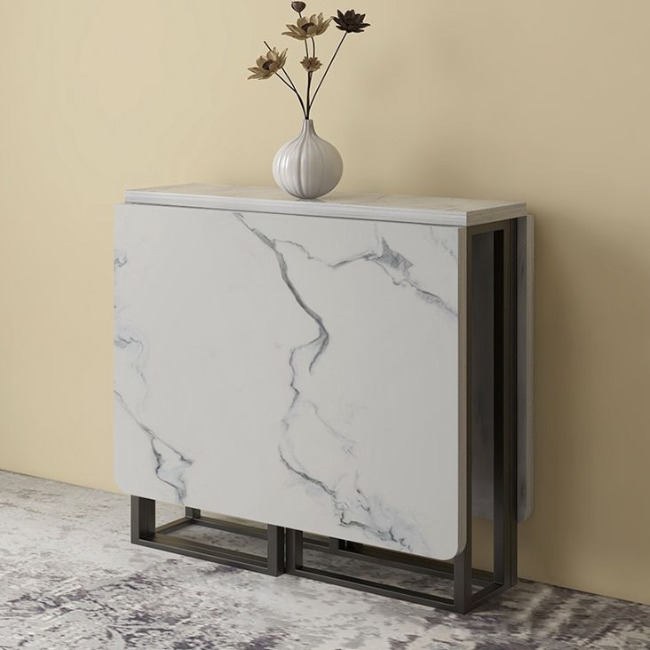 Faux Marble Dining Table Simplicity Style Sled Base Table for Dining Room Clearhalo ' dining_table' 'Dining Tables & Seating' 'Dining Tables' 'furn' 'furn_dining_table' 'Furniture' 'furniture_dining_table' 'Kitchen & Dining Furniture' 'kitchen&dining_furn' 'kitchen' 'kitchen_dining_table' 1200x1200_7d8ce8fd-f346-4a60-8c70-ece76a048cc0