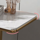 Mesa de consola de rectángulo de piedra 31.5 pulgadas de altura de acento de acento con estante