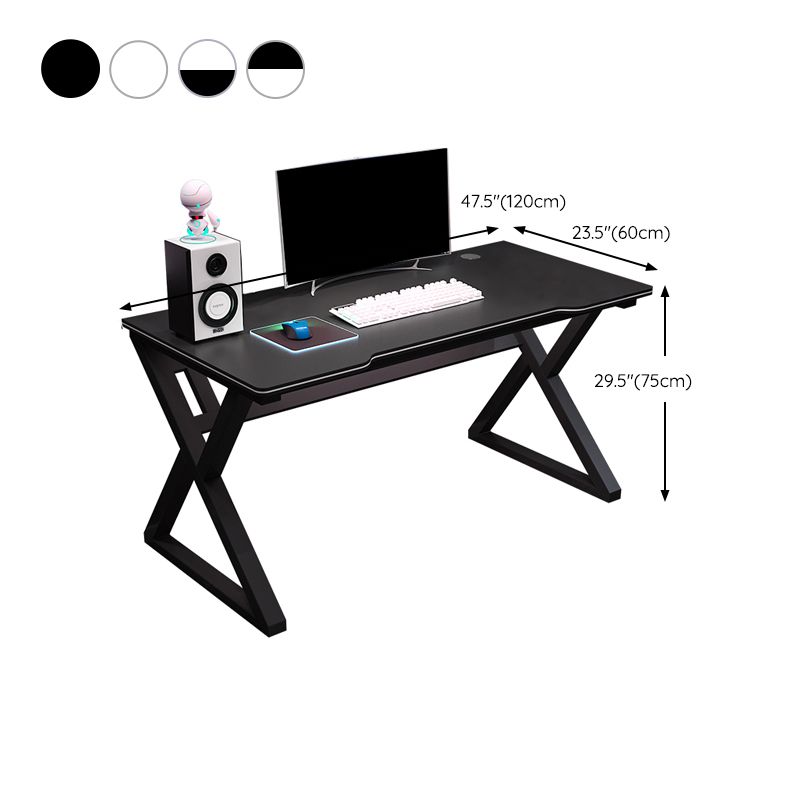 Ergonomic Home Computer Desk Trestle Gaming Desk with Metal Legs Clearhalo 'furn' 'furn_office_desk' 'Furniture' 'Office Desks' 'Office Furniture' 'office_desk' 1200x1200_7d8e3ab7-bc2f-44bf-9f88-1a297b81b815