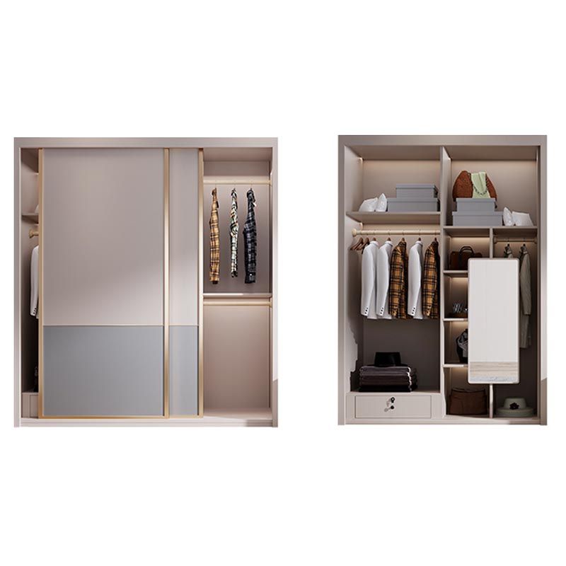 White Modern High Gloss Armoire Wood Armoire with Shelves and Drawers Storage Cabinet Clearhalo 'Armoires & Wardrobes' 'armoires_wardrobes' 'Bedroom Furniture' 'furn' 'furn_armoires_wardrobes' 'Furniture' 1200x1200_7d91a1cd-088d-41ea-80b0-0766d19ae24b