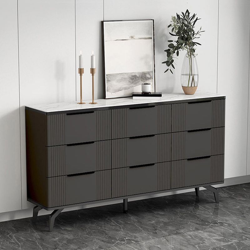 Commode de rangement en pierre de coffre de rangement contemporain de 11,7 pouces de largeur
