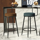 Modern Armless Backrest Counter Stool Iron Cashier Bar Stool with Cushion and Pedal Clearhalo 'Bar Furniture' 'Bar Stools' 'bar_stools' 'furn' 'furn_bar_stools' 'Furniture' 'furniture_bar_stools' 'Kitchen & Dining Furniture' 1200x1200_7d9302ee-6b53-4c05-935c-888b947d3e93