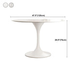 Stone Round Top Table Contemporary Dining Table with Pedestal Base Clearhalo 'Dining Tables & Seating' 'Dining Tables' 'dining_table' 'furn' 'furn_dining_table' 'Furniture' 'furniture_dining_table' 'Kitchen & Dining Furniture' 'kitchen' 'kitchen_dining_table' 1200x1200_7d953b3c-2436-48f8-a0a2-5fdf03722028