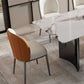 Contemporary Furniture Rectangle Stone Dining Room Table in White