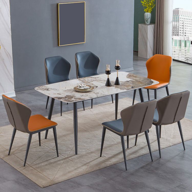 Mesa de comedor de piedra sinterizada Rectángulo de comedor de lujo tradicional