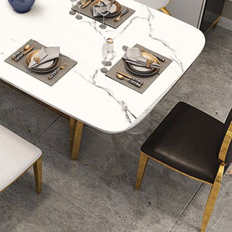 Glam Style Dining Room Dinner Table Gold Base Luxury Dining Table Clearhalo 'Dining Tables & Seating' 'Dining Tables' 'dining_table' 'furn' 'furn_dining_table' 'Furniture' 'Kitchen & Dining Furniture' 1200x1200_7d981e73-b028-4f77-a472-01ca9adaa509