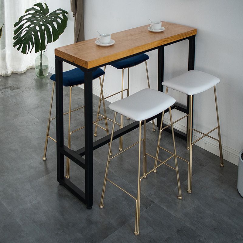 Glam Metallhocker gepolsterte Thekenhocker im matten Finish für Innenräume