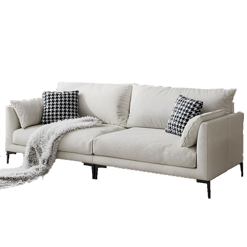 Contemporary Living Room Fabric Couch White Wool Blend Standard Sofa Clearhalo 'furn' 'furn_sofas' 'Furniture' 'furniture_sofas' 'Living Room Furniture' 'Sofa' 'sofas' 1200x1200_7d9a7a16-4429-4fc2-b922-72be23ae3206