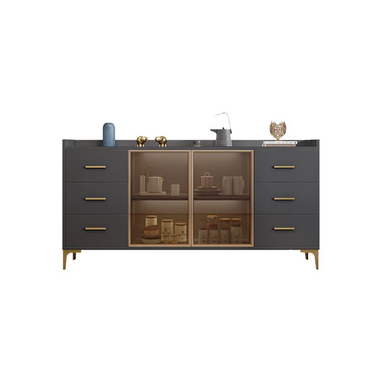 Mesa de buffet de madera tabla lateral de estilo glamoroso con gabinete y cajones