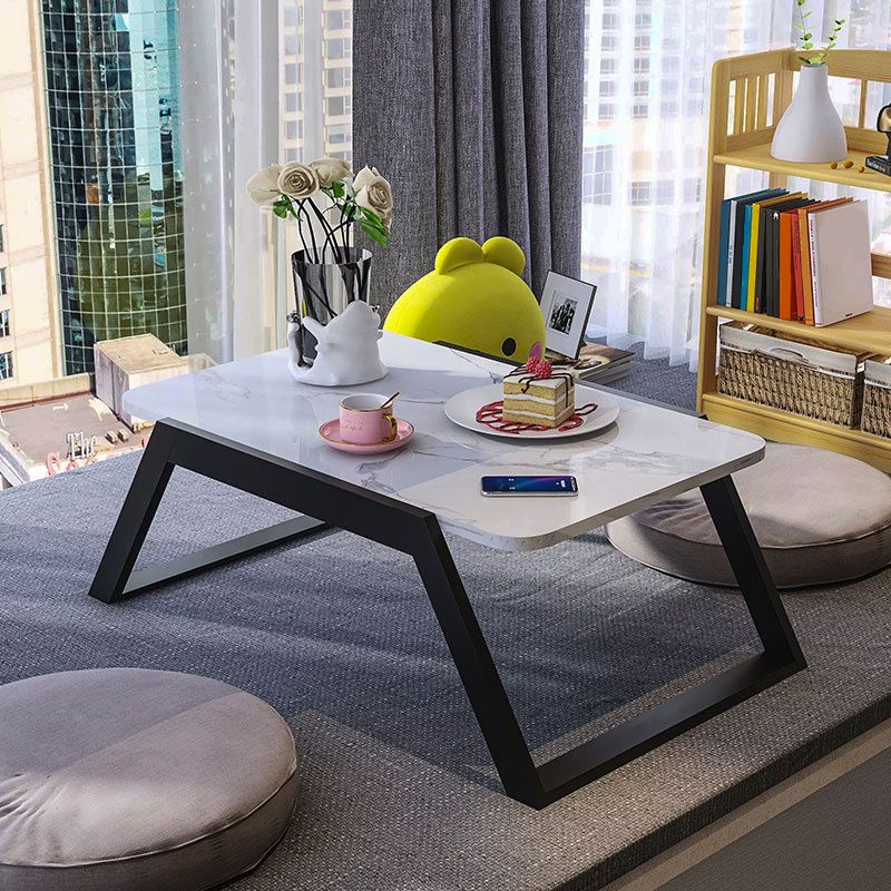 Glam Rectangle Marble Coffee Table with Iron Sled Base 1 Piece Clearhalo 'Coffee & Accent Tables' 'Coffee Tables' 'coffee_tables' 'furn' 'furn_coffee_tables' 'Furniture' 'Living Room Furniture' 1200x1200_7d9ba368-1370-4d07-ac69-1a4b8aed4c05