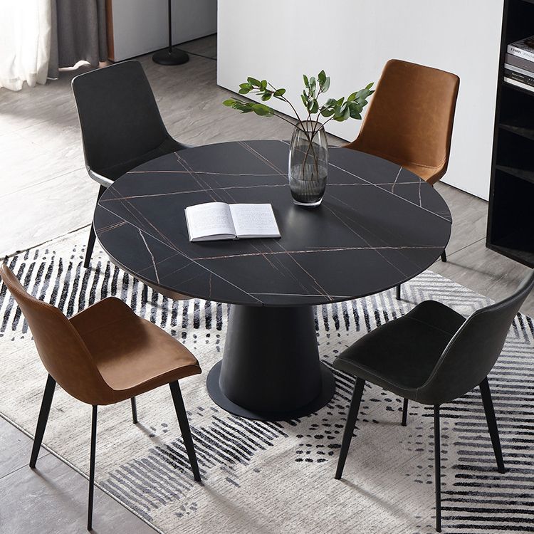 Tavolo da pranzo in pietra sinterizzato rettangolare mobili moderni con base di piedistallo