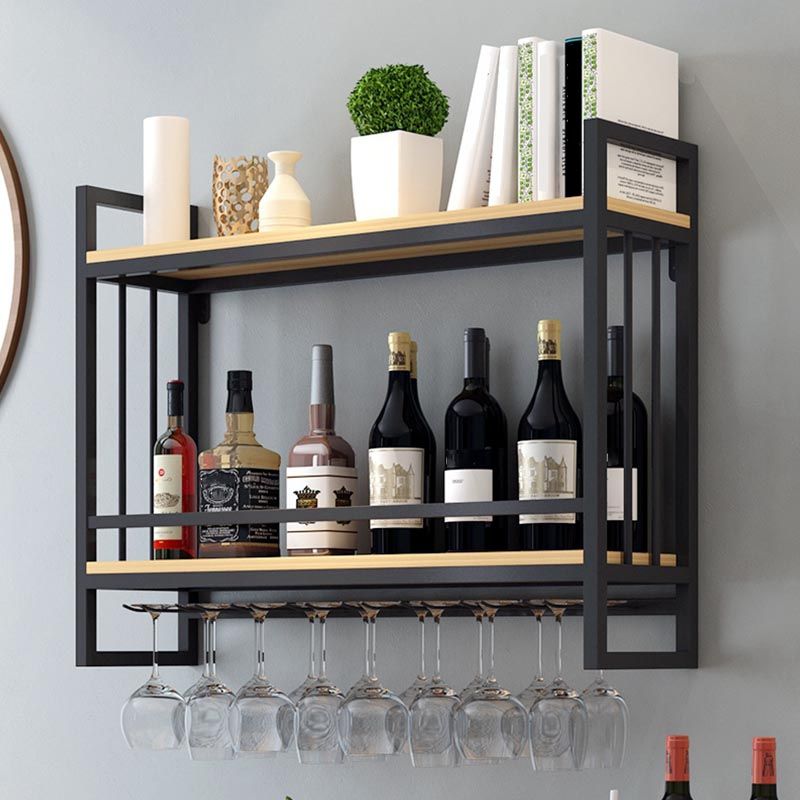 Metal Wall Mounted Wine Glass Stemware Rack Holder Industrial Wine Rack Kit Clearhalo 'furn' 'furn_wine_racks' 'Furniture' 'Kitchen & Dining Furniture' 'Wine Racks' 'wine_racks' 1200x1200_7d9c024c-11ec-4b30-8218-747c478855f9