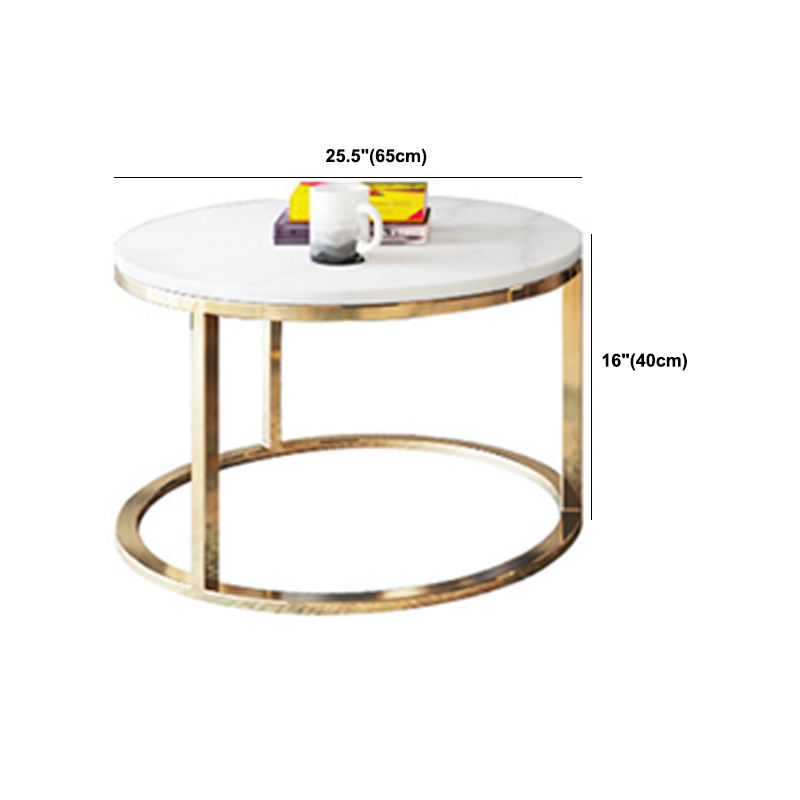 Frame Glam Simple Coffee Table Marble Round Cocktail Table Set Clearhalo 'Coffee & Accent Tables' 'Coffee Tables' 'coffee_tables' 'furn' 'furn_coffee_tables' 'Furniture' 'Living Room Furniture' 1200x1200_7d9c16a9-7331-490f-bec6-8fe6941d6117