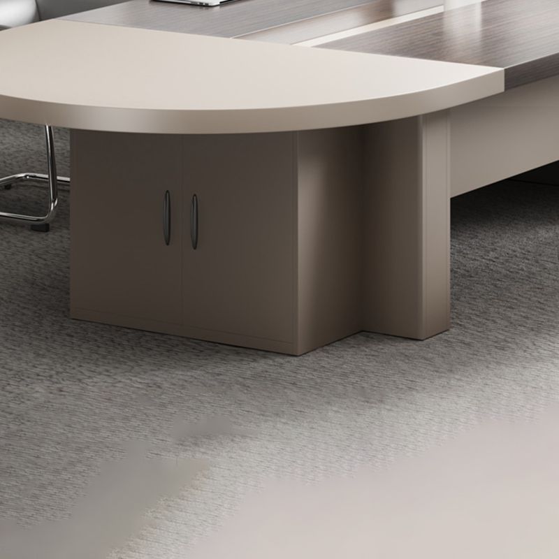 Contemporary Executive Desk Office Oval Executive Desk with Hutch Clearhalo 'furn' 'furn_office_desk' 'Furniture' 'Office Desks' 'Office Furniture' 'office_desk' 1200x1200_7d9e150f-5372-422c-a435-fff07e9b6c7d