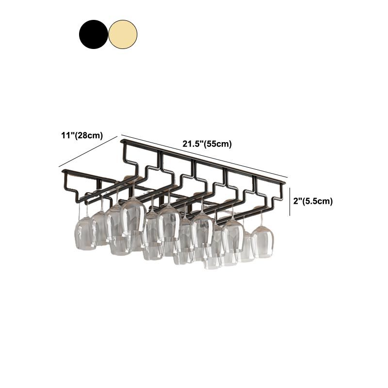 Contemporary Metal Glass & Stemware Holder Hanging Wine Glass Rack Clearhalo 'furn' 'furn_wine_racks' 'Furniture' 'Kitchen & Dining Furniture' 'Wine Racks' 'wine_racks' 1200x1200_7da07d3a-7458-4204-9426-9da3f104ef4c