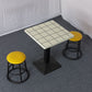 Modern Manufactured Wood Top Black Metal Pedestal Dining Table Clearhalo 'Dining Tables & Seating' 'Dining Tables' 'dining_table' 'furn' 'furn_dining_table' 'Furniture' 'Kitchen & Dining Furniture' 1200x1200_7da20912-45ee-402a-927e-6430ec126b17