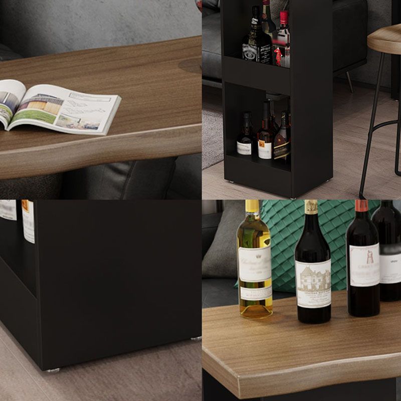 Industrial Pine Pub Bar Table Indoor Iron Double Pedestal Bar Dining Table with 2-Shelf Clearhalo 'Bar Furniture' 'Bar Tables' 'bar_tables' 'furn' 'furn_bar_tables' 'Furniture' 'furniture_bar_tables' 'Kitchen & Dining Furniture' 'kitchen&dining_furn' 'kitchen' 1200x1200_7da20c1d-2ac1-4464-92c9-dfd50d317ec6