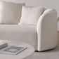Contemporary Wool Sofa in White Simple Living Room Curved Seating