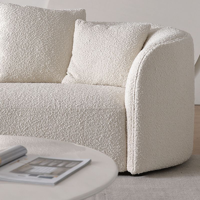 Contemporary Wool Sofa in White Simple Living Room Curved Seating Clearhalo 'furn' 'furn_sectionals' 'Furniture' 'Living Room Furniture' 'Sectionals' 1200x1200_7da227d0-804d-4456-ad4e-6b5ff5025a41