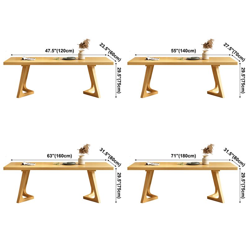 Rectangle Wood Color Dining Table Pine Solid Wood Table Modern with Double Pedestal Clearhalo ' dining_table' 'Dining Tables & Seating' 'Dining Tables' 'Furniture' 'furniture_dining_table' 'Kitchen & Dining Furniture' 'kitchen&dining_furn' 'kitchen' 'kitchen_dining_table' 1200x1200_7da3ed0e-ea66-46df-b108-de7b83005e61