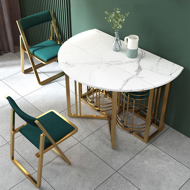 Foldable Artificial Wooden Top Dining Table Extendable Round Table with Trestle Base Clearhalo ' dining_table' 'Dining Tables & Seating' 'Dining Tables' 'furn' 'furn_dining_table' 'Furniture' 'furniture_dining_table' 'Kitchen & Dining Furniture' 'kitchen&dining_furn' 'kitchen' 'kitchen_dining_table' 1200x1200_7da4f0be-6988-4189-b2d0-370c73b48541