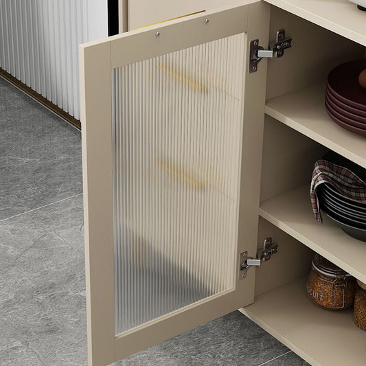 Sideboard in legno ingegnerizzato glam sideboard di vetro con gambe dorate