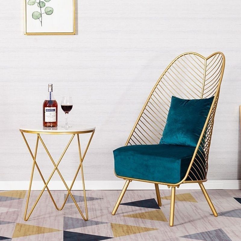 Glam Style Metal Chair Fixed Back Solid Color 4 Legs Armless Chair Clearhalo 'Accent Chairs' 'accent_chairs' 'Chairs & Seating' 'furn' 'furn_accent_chairs' 'Furniture' 'Living Room Furniture' 1200x1200_7da58725-c707-49c2-a9c6-1f124089dbf6