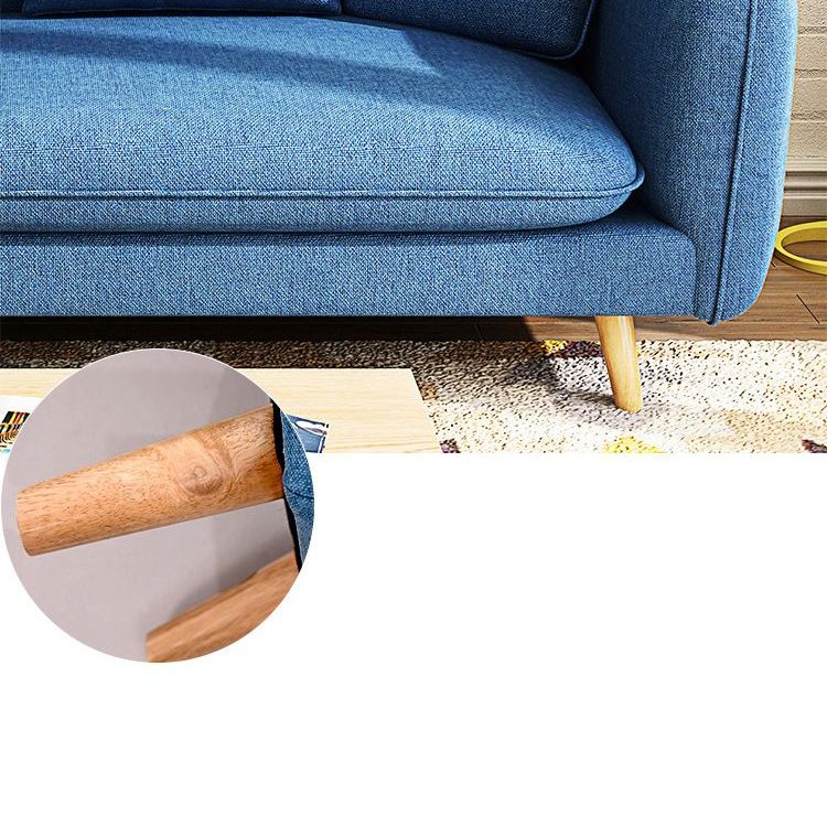 Contemporary 27.55" H Cotton Blend Square Arm Sofa with Pillows