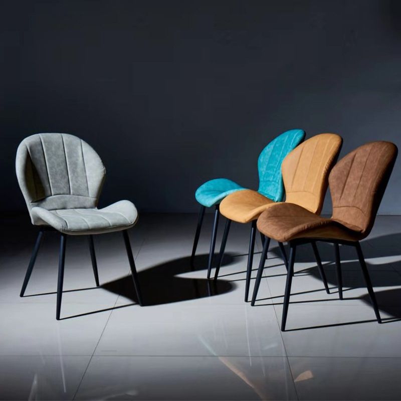 Nordic Metal Dining Side Chair Parsons Dining Armless Chair for Restaurant Clearhalo ' kitchen&dining_furn' 'Dining Chairs' 'Dining Tables & Seating' 'dining_chair' 'furn' 'furn_dining_chair' 'Furniture' 'furniture_dining_chair' 'Kitchen & Dining Furniture' 'kitchen' 1200x1200_7da7a018-0e45-480d-9320-a904055edb01