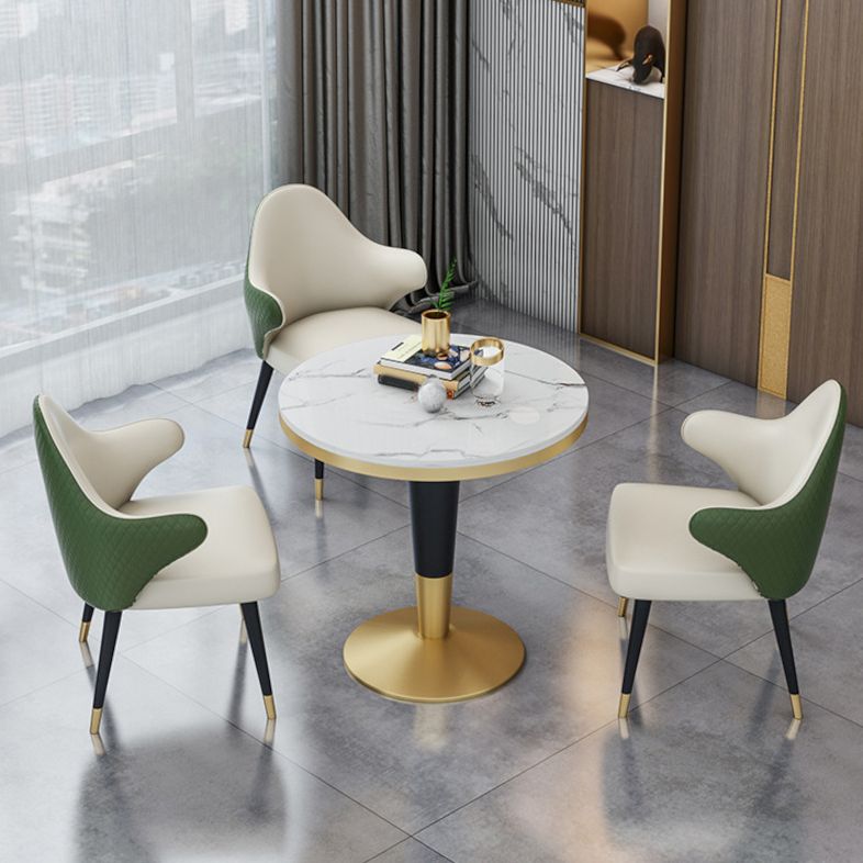 Modern Round Dining Table Set 1/4/5 Pieces Dining Set with Padded Chairs Clearhalo 'Dining Room Sets' 'Dining Tables & Seating' 'dining_room_set' 'furn' 'furn_dining_room_set' 'Furniture' 'Kitchen & Dining Furniture' 1200x1200_7da86ab0-bab2-4cd9-a8be-7fa8c6cb2092