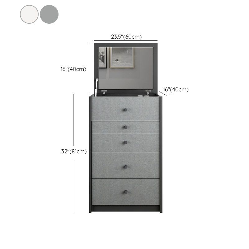 Vanity trucco con 5 cassetti di stoccaggio da 15,74 "largo cassettiera in legno